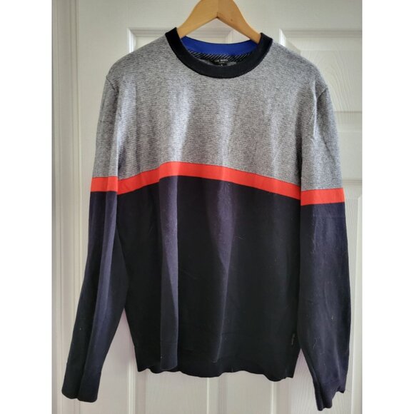 Ted Baker Mens Red Black Striped Sweater size XL Apres Ski designer Preppy - Picture 1 of 8